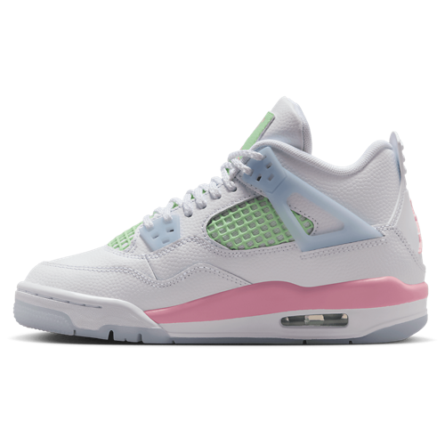 Girls' Grade School AJ 4 Retro Fem White/Medium Soft Pink/Half Blue - View 2