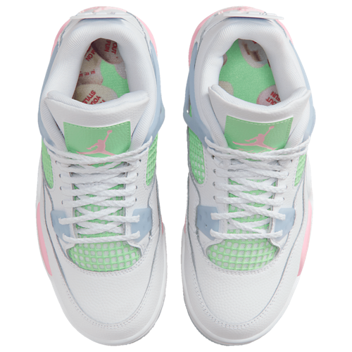 Girls' Grade School AJ 4 Retro Fem White/Medium Soft Pink/Half Blue - View 4
