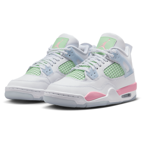 Girls' Grade School AJ 4 Retro Fem White/Medium Soft Pink/Half Blue - View 6