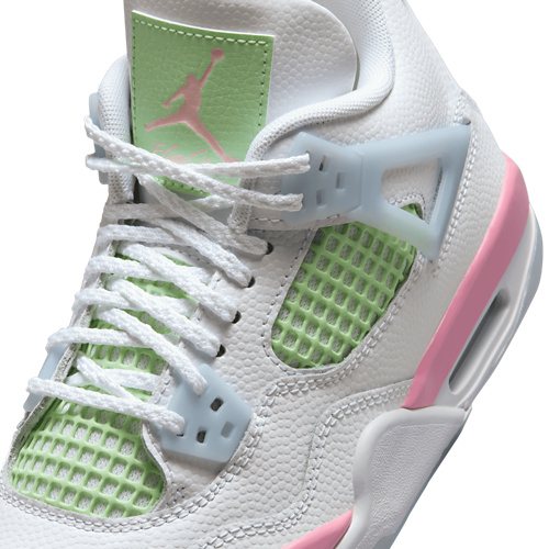 Girls' Grade School AJ 4 Retro Fem White/Medium Soft Pink/Half Blue - View 7