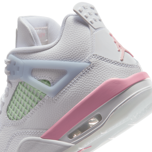 Girls' Grade School AJ 4 Retro Fem White/Medium Soft Pink/Half Blue - View 8