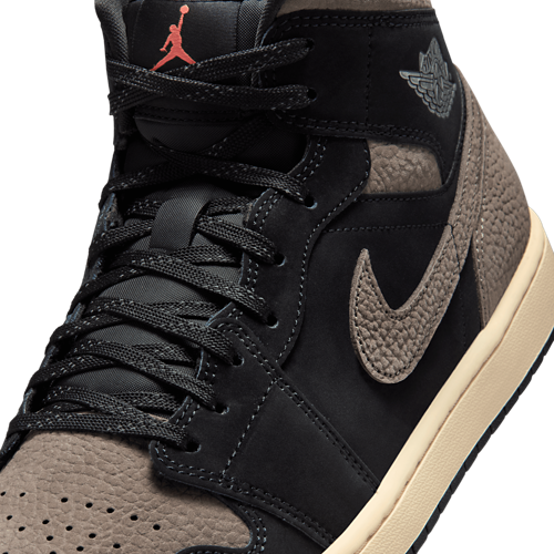 Men's 1 Mid SE Black/Olive Grey/Light Wild Mango - View 7