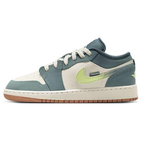 Boys' Grade School AJ 1 Low SE Light Lemon Twist/Hasta/Sea Glass - View 2