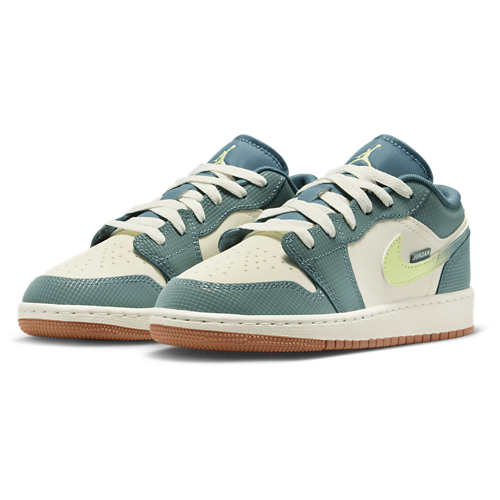 Boys' Grade School AJ 1 Low SE Light Lemon Twist/Hasta/Sea Glass - View 6