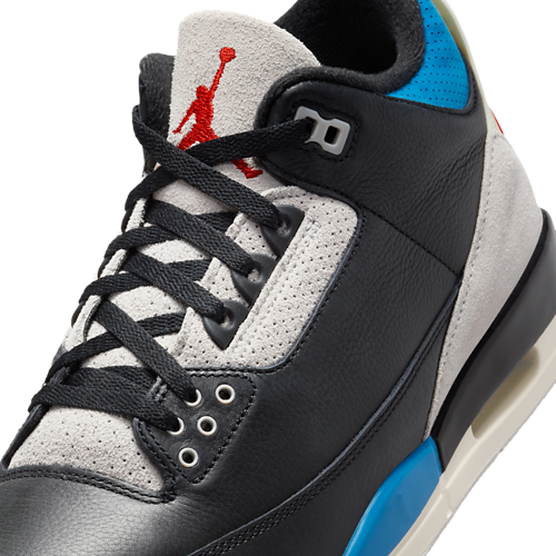 AJ Retro 3 OG Black/Chile Red/Neutral Grey - View 7