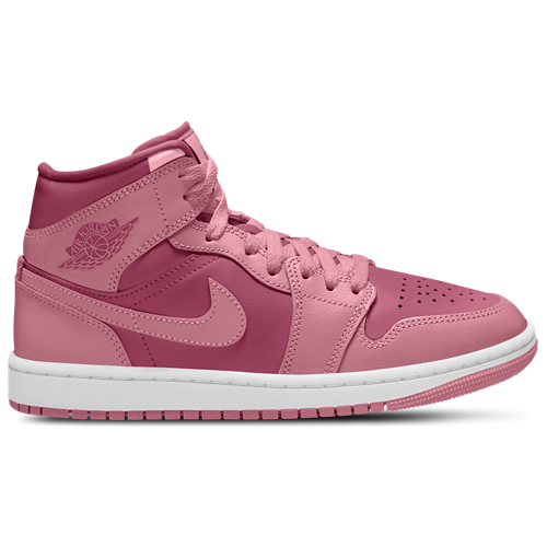 Women's AJ 1 Mid White/Red - View 1