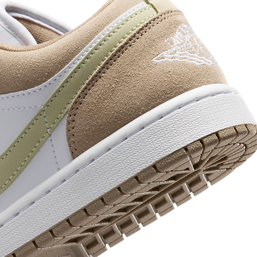Women's AJ 1 Low White/Olive Aura/Khaki - View 8