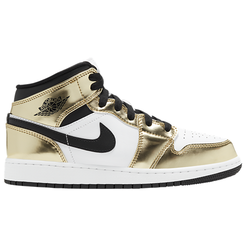 Boys' Grade School AJ 1 Mid SE White/Metallic Gold/Black - View 1