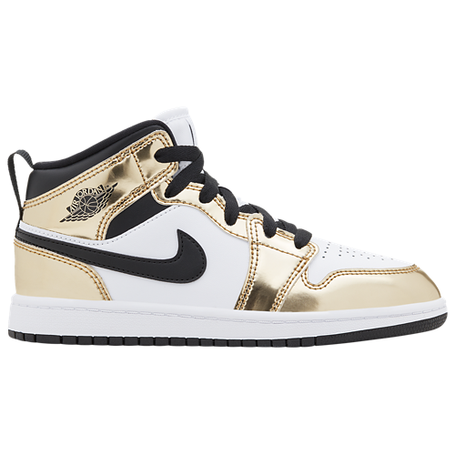 Boys' Preschool AJ 1 Mid SE Black/White/Metallic Gold - View 1