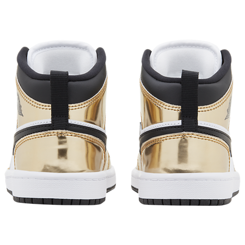 Boys' Preschool AJ 1 Mid SE Black/White/Metallic Gold - View 3