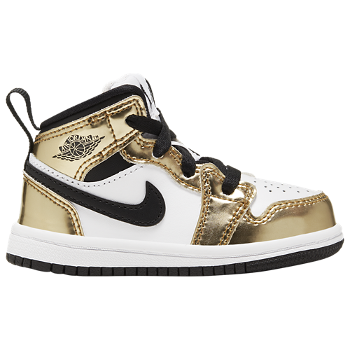 Boys' Toddler AJ 1 Mid SE Black/Metallic Gold/White - View 1