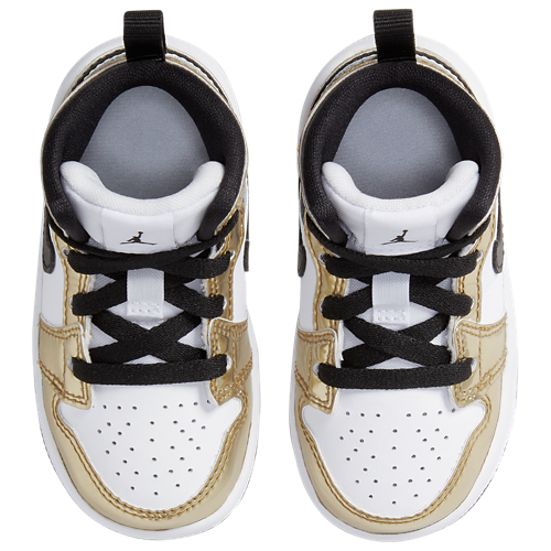 Boys' Toddler AJ 1 Mid SE Black/Metallic Gold/White - View 4