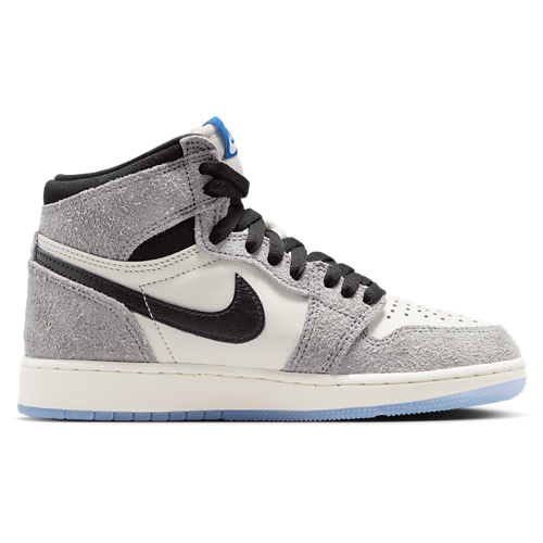 Boys' Grade School Retro 1 High OG Cool Grey/Black/Game Royal - View 1