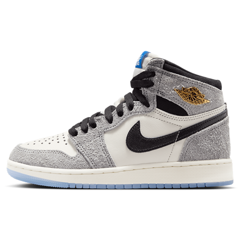 Boys' Grade School Retro 1 High OG Cool Grey/Black/Game Royal - View 2