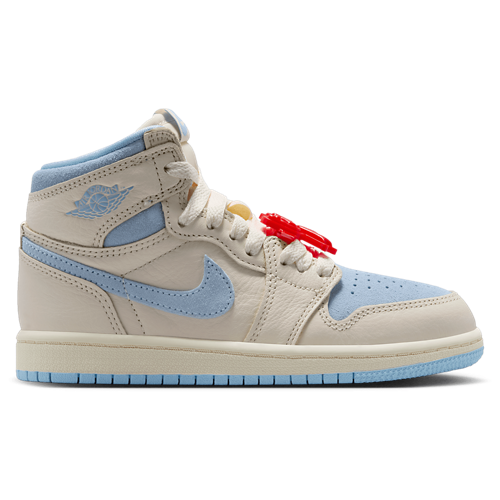 Girls' Preschool Retro 1 High OG Pale Ivory/Psychic Blue/Coconut Milk - View 1