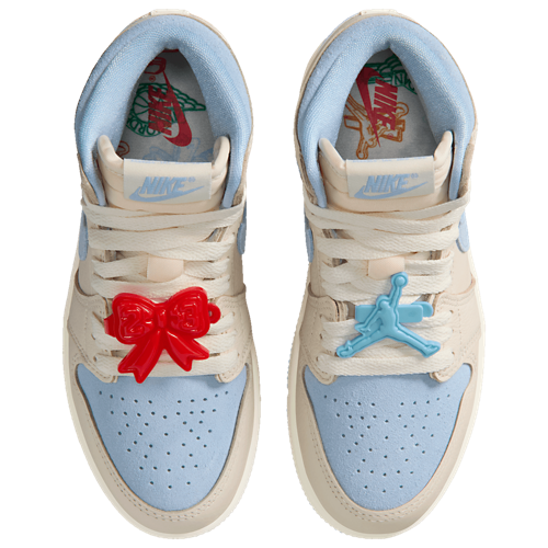 Girls' Preschool Retro 1 High OG Pale Ivory/Psychic Blue/Coconut Milk - View 4
