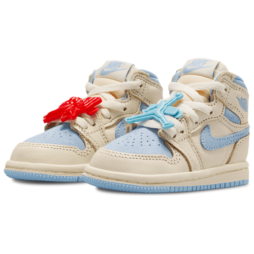 Girls' Toddler Retro 1 HI OG Remastered Pale Ivory/Psychic Blue/Coconut Milk - View 6