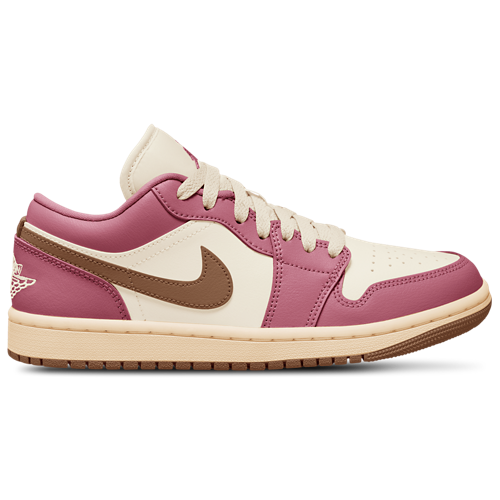 Women's AJ 1 Low Pink/White/Brown - View 1