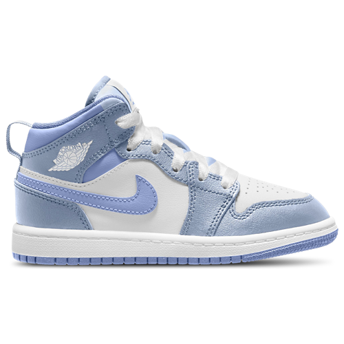 Girls' Preschool AJ 1 Mid White/Blue - View 1