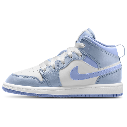 Girls' Preschool AJ 1 Mid White/Blue - View 2