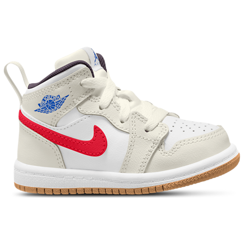 Girls' Toddler AJ 1 Mid Red/Beige/White - View 1