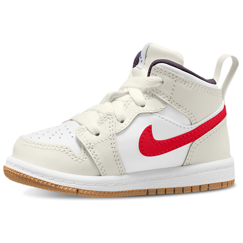 Girls' Toddler AJ 1 Mid Red/Beige/White - View 2