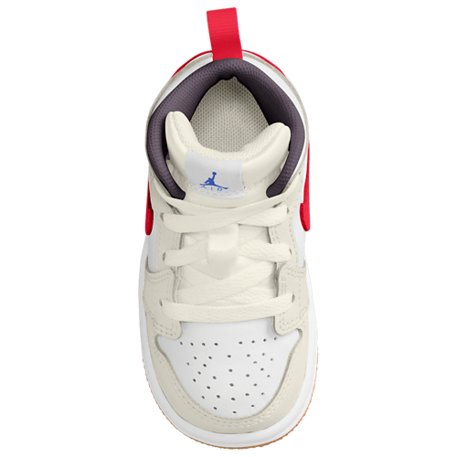 Girls' Toddler AJ 1 Mid Red/Beige/White - View 3