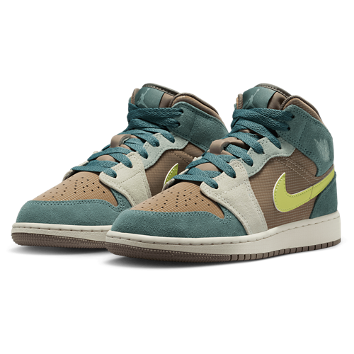 Boys' Grade School AJ 1 Mid SE Uni Khaki/Light Lemon Twist/Hasta - View 6