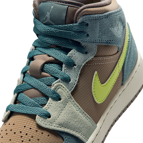 Boys' Grade School AJ 1 Mid SE Uni Khaki/Light Lemon Twist/Hasta - View 7
