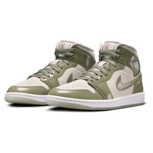 Women's AJ 1 Mid Silver/Seaglass - View 6