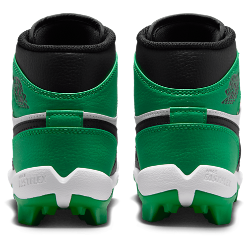 Boys' Grade School AJ 1 Mid Cleats Black/Lucky Green - View 3