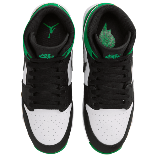 Boys' Grade School AJ 1 Mid Cleats Black/Lucky Green - View 4