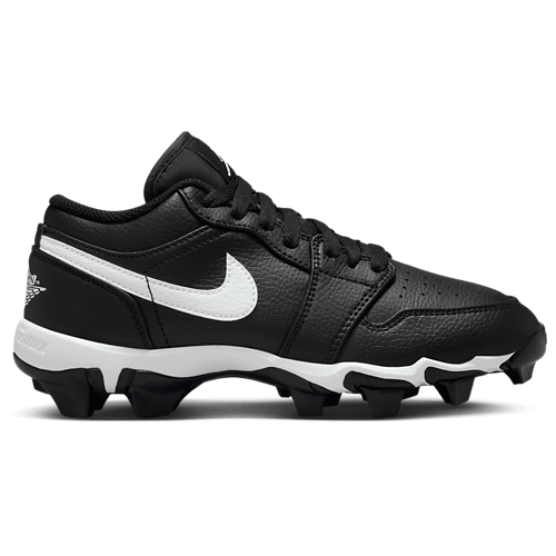 Boys' Grade School AJ 1 Low Cleats White/Black - View 1