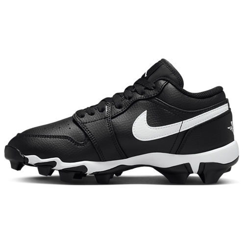 Boys' Grade School AJ 1 Low Cleats White/Black - View 2