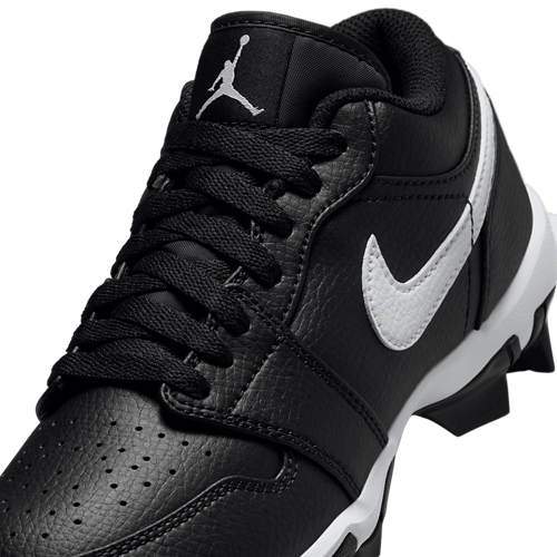 Boys' Grade School AJ 1 Low Cleats White/Black - View 7