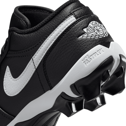 Boys' Grade School AJ 1 Low Cleats White/Black - View 8