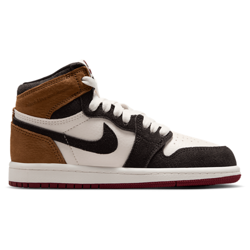 Boys' Preschool Retro 1 High OG Light British Tan/Shadow Brown/Soft Pearl - View 1