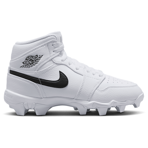 Boys' Grade School AJ 1 Mid Cleats Black/White - View 1