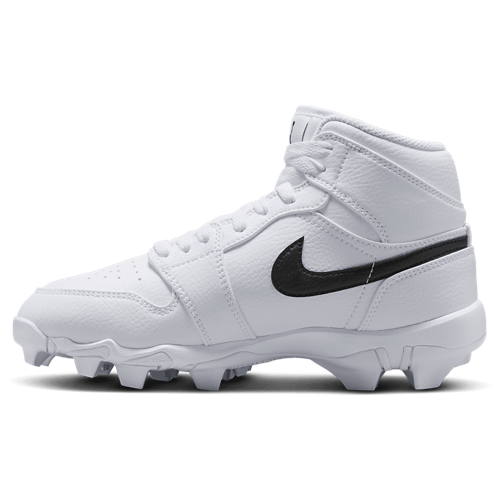Boys' Grade School AJ 1 Mid Cleats Black/White - View 2