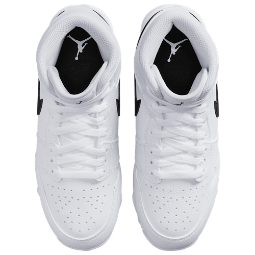 Boys' Grade School AJ 1 Mid Cleats Black/White - View 4