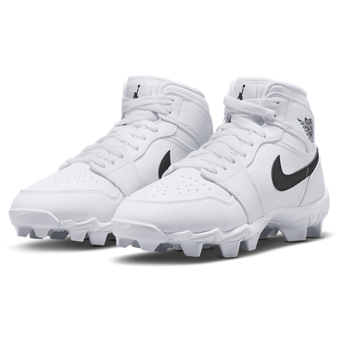 Boys' Grade School AJ 1 Mid Cleats Black/White - View 6