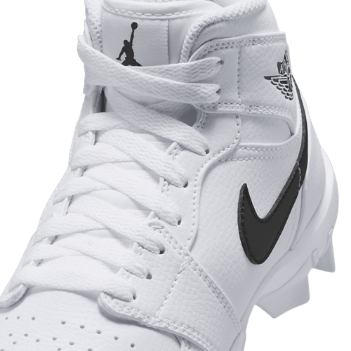 Boys' Grade School AJ 1 Mid Cleats Black/White - View 7