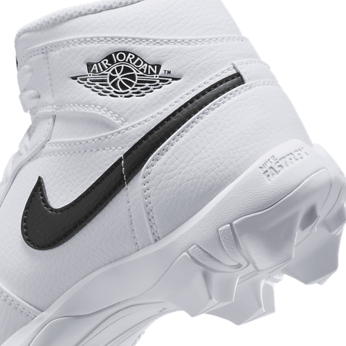 Boys' Grade School AJ 1 Mid Cleats Black/White - View 8