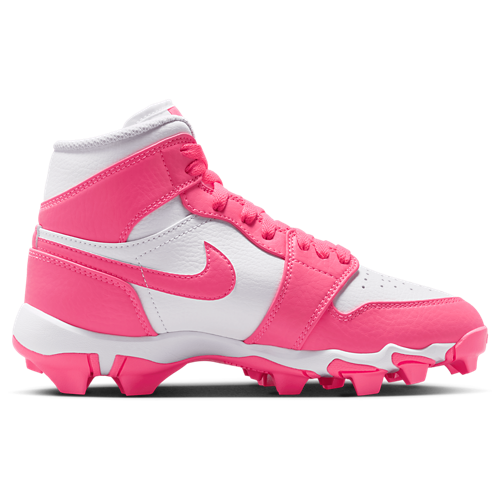 Boys' Grade School AJ 1 Mid Cleats Digital Pink/White - View 1