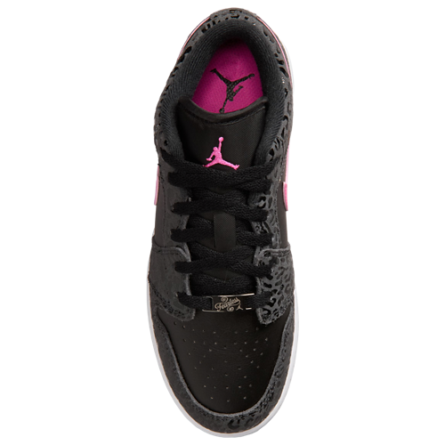 Girls' Grade School AJ 1 Low SE Black/Pink/White - View 3