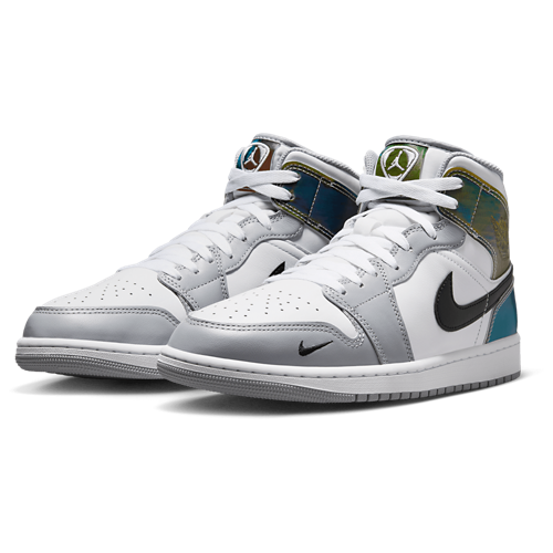 AJ 1 Mid SE FC White/Wolf Grey/Multi - View 6