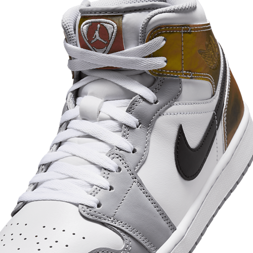 Men's AJ 1 Mid SE FC White/Wolf Grey/Multi - View 7