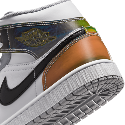 Men's AJ 1 Mid SE FC White/Wolf Grey/Multi - View 8