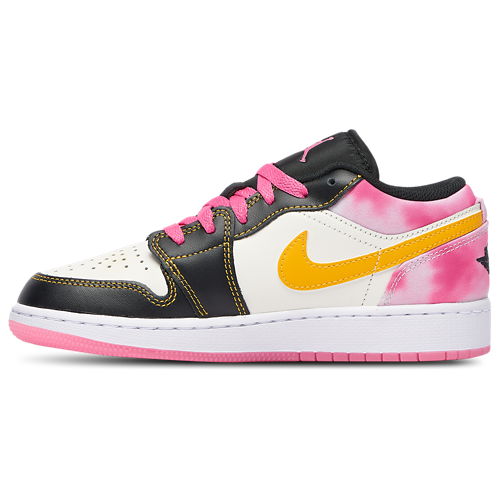 Girls' Grade School AJ 1 Low SE Black/Gold/Pink - View 2