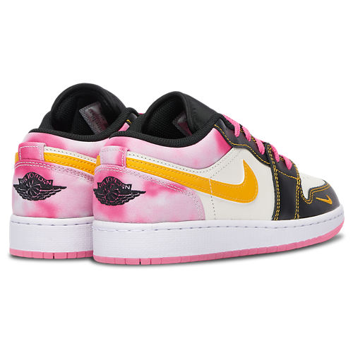Girls' Grade School AJ 1 Low SE Black/Gold/Pink - View 3
